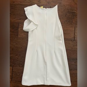 LuLu’s Flare Shoulder White Mini Dress